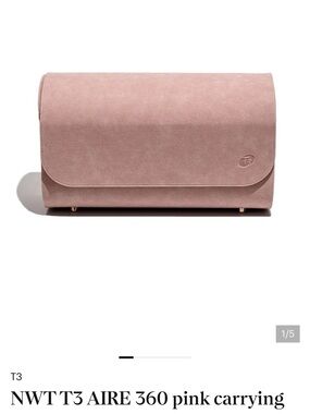 T3 Blush Pink Suede Foldover Clutch